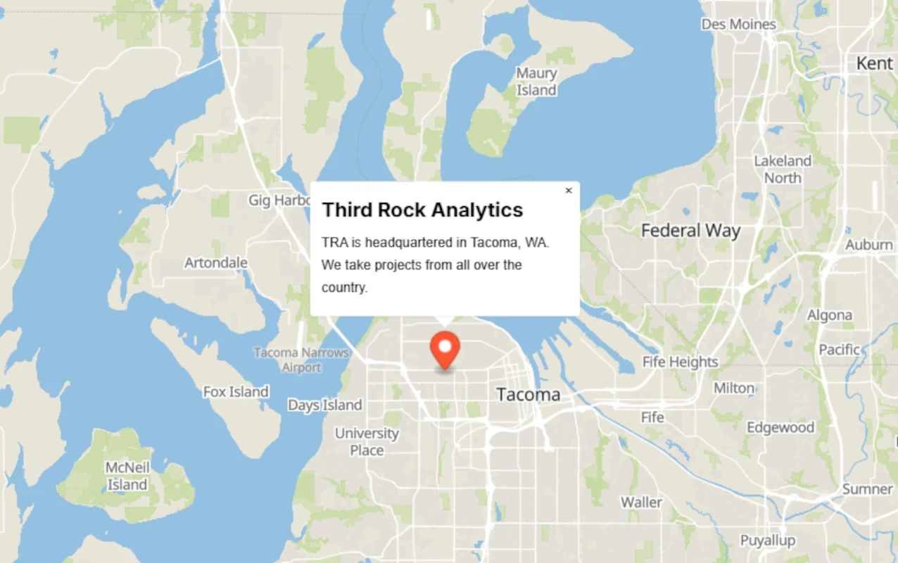 Example web map with popup.